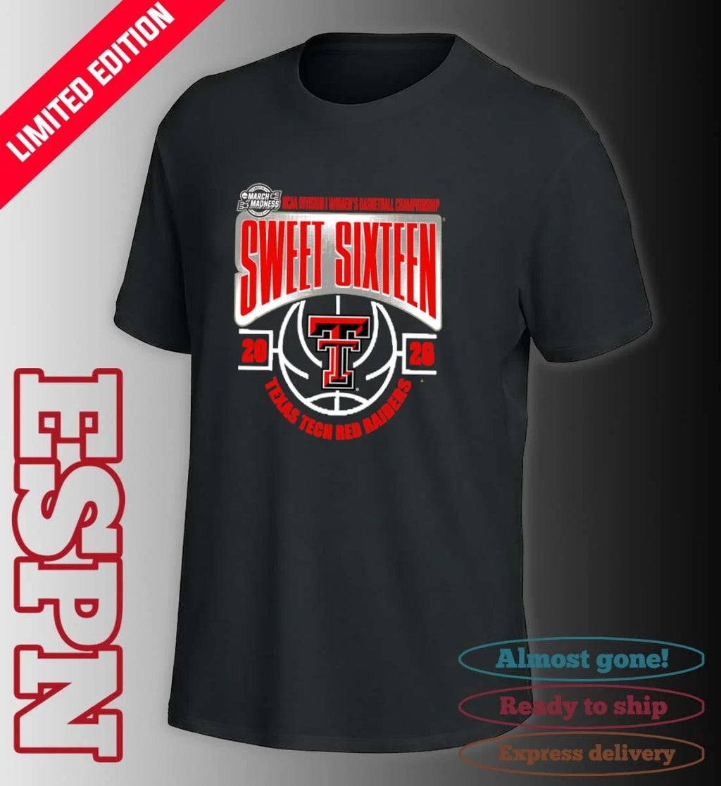 Official Texas Tech Red Raiders Sweet 16 NCAA DI Women’s Basketball Tournament March Madness 2026 T-Shirt