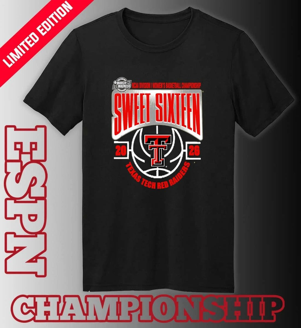 Official Texas Tech Red Raiders Sweet 16 NCAA DI Women’s Basketball Tournament March Madness 2026 T-Shirt