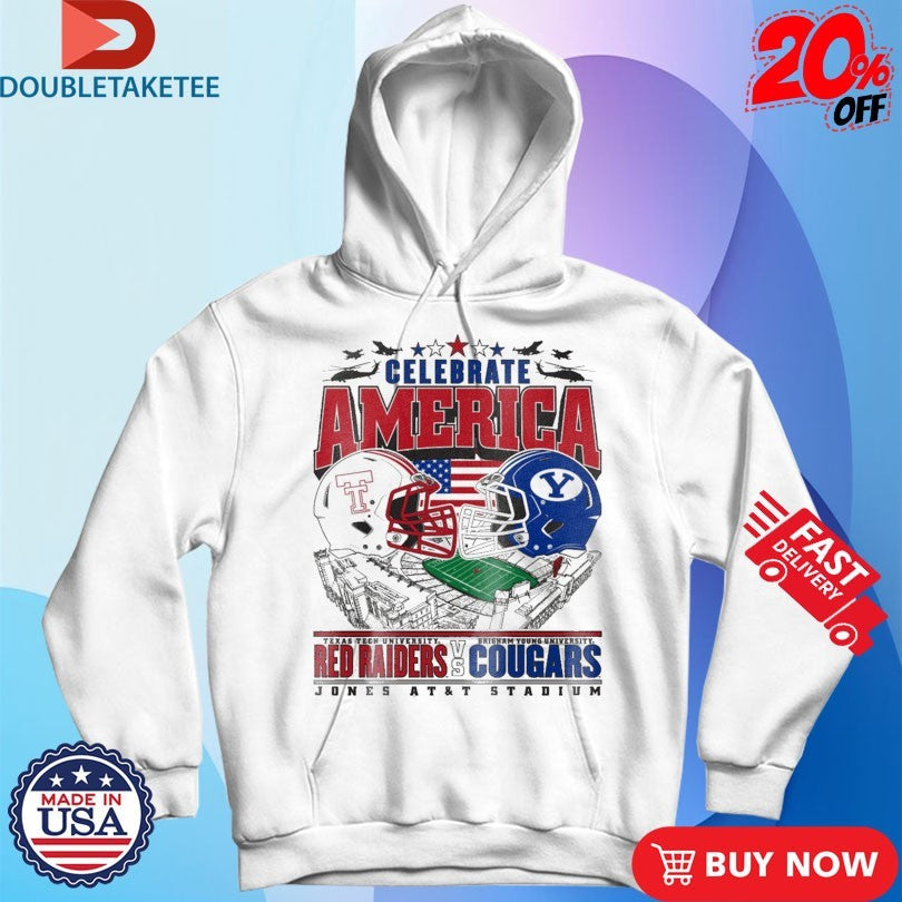Official Texas Tech Red Raiders Vs BYU Cougars Celebrate America Game Day Jones AT&amp;T Stadium 2025 Flag Shirts