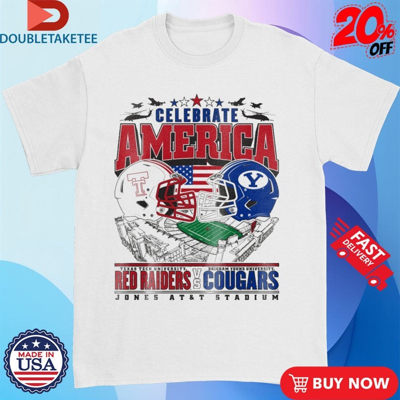 Official Texas Tech Red Raiders Vs BYU Cougars Celebrate America Game Day Jones AT&amp;T Stadium 2025 Flag Shirts