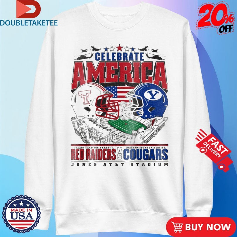 Official Texas Tech Red Raiders Vs BYU Cougars Celebrate America Game Day Jones AT&amp;T Stadium 2025 Flag Shirts