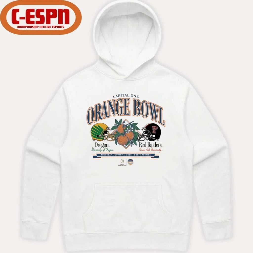 Official Texas Tech University vs. University Of Oregon 2026 Capital One Orange Bowl shirt