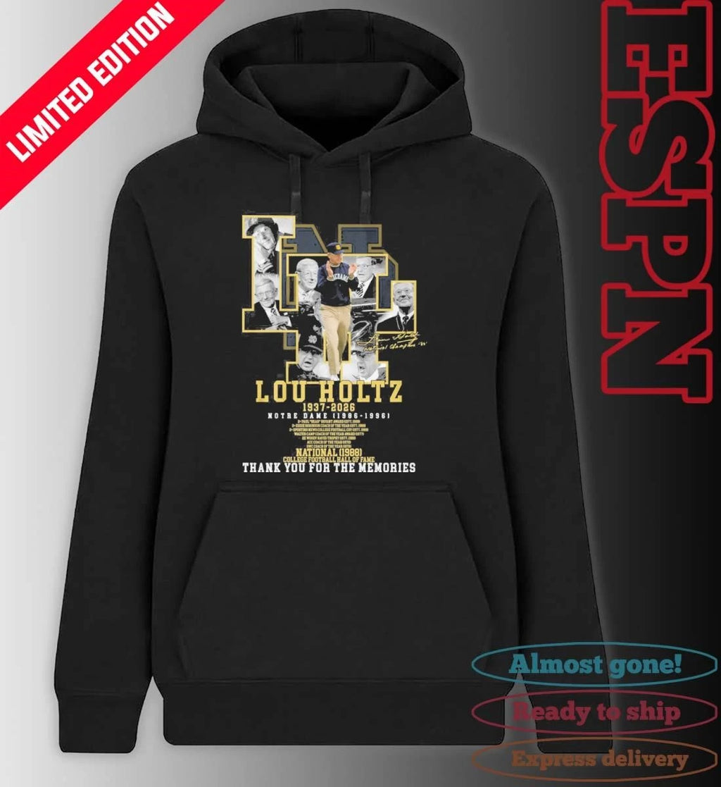 Official Thank You Lou Holtz 1937-2026 Notre Dame 1986-1996 Shirt