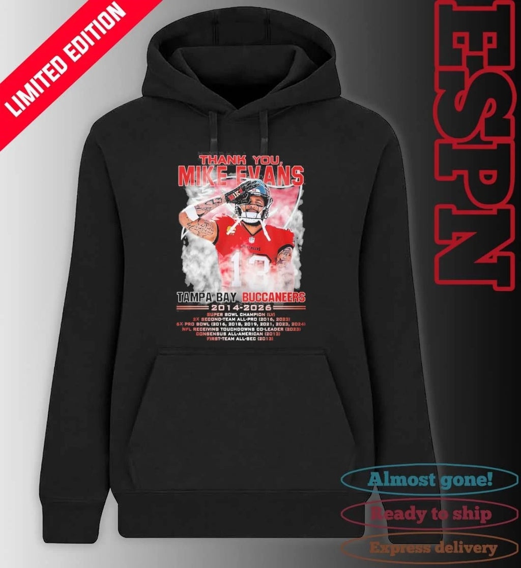 Official Thank You, Mike Evans Tampa Bay Buccaneers 2014-2026 Shirt