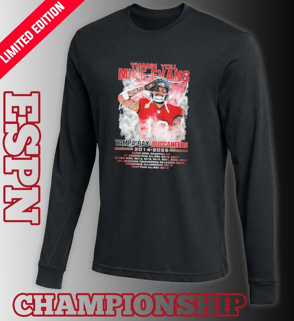 Official Thank You, Mike Evans Tampa Bay Buccaneers 2014-2026 Shirt