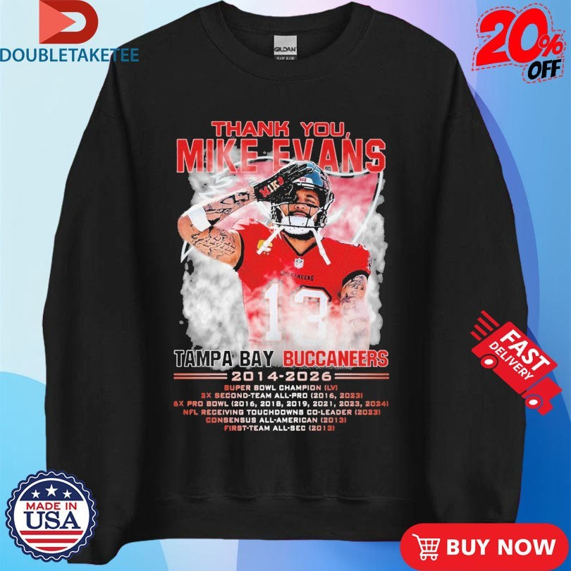 Official Thank You Mike Evans Tampa Bay Buccaneers 2014 2026 Shirts