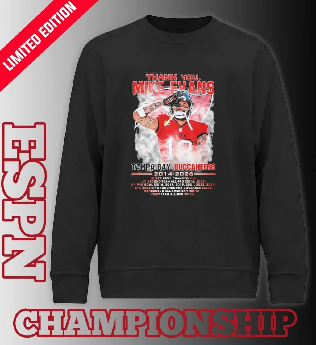 Official Thank You, Mike Evans Tampa Bay Buccaneers 2014-2026 Shirt