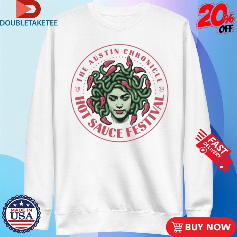 Official The Austin Chronicle Hot Sauce Festival 2024 Head Shirts