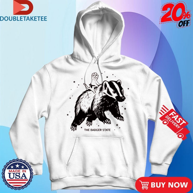 Official The Badger State Gary Riding Cat Cheese Shirts
