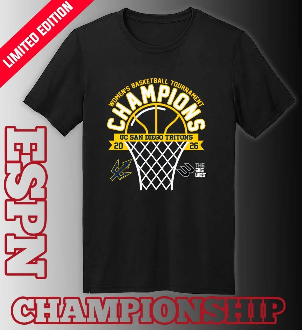 Official The Big West Conference Women’s Basketball Tournament Champions 2026 UC San Diego Tritons T-Shirt