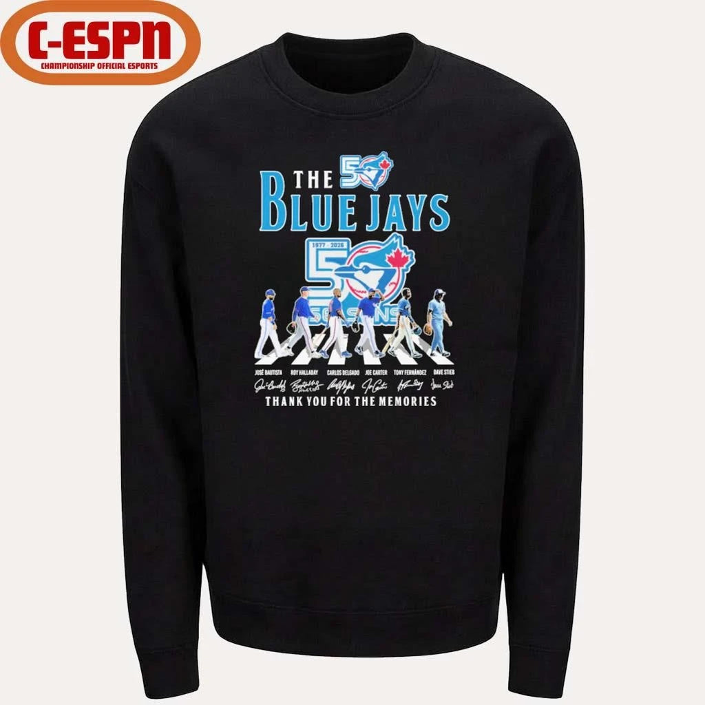Official The Blue Jays Abbey Road 50 Seasons 1977-2026 shirt