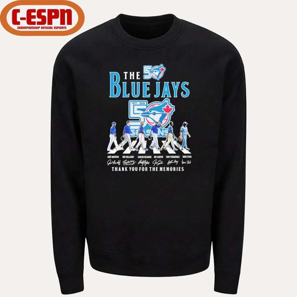 Official The Blue Jays Abbey Road 50 Seasons 1977-2026 shirt