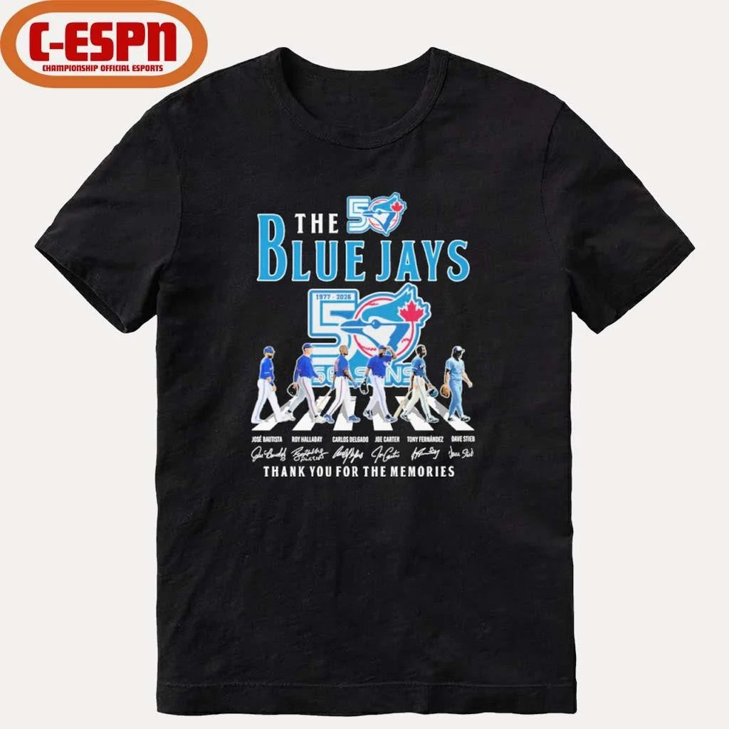 Official The Blue Jays Abbey Road 50 Seasons 1977-2026 shirt