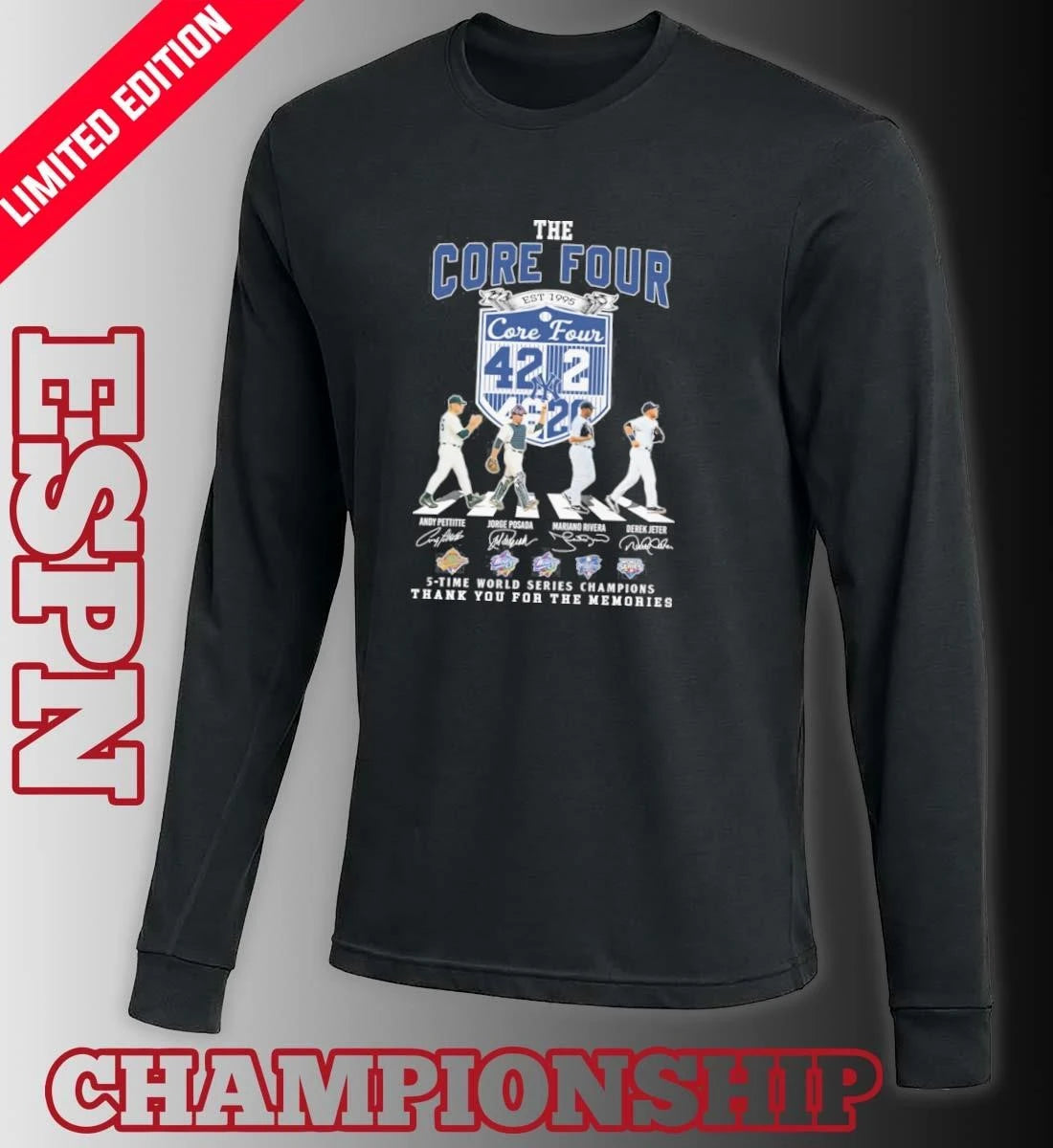 Official The Core Four Yankees Abbey Road 2026 Shirt