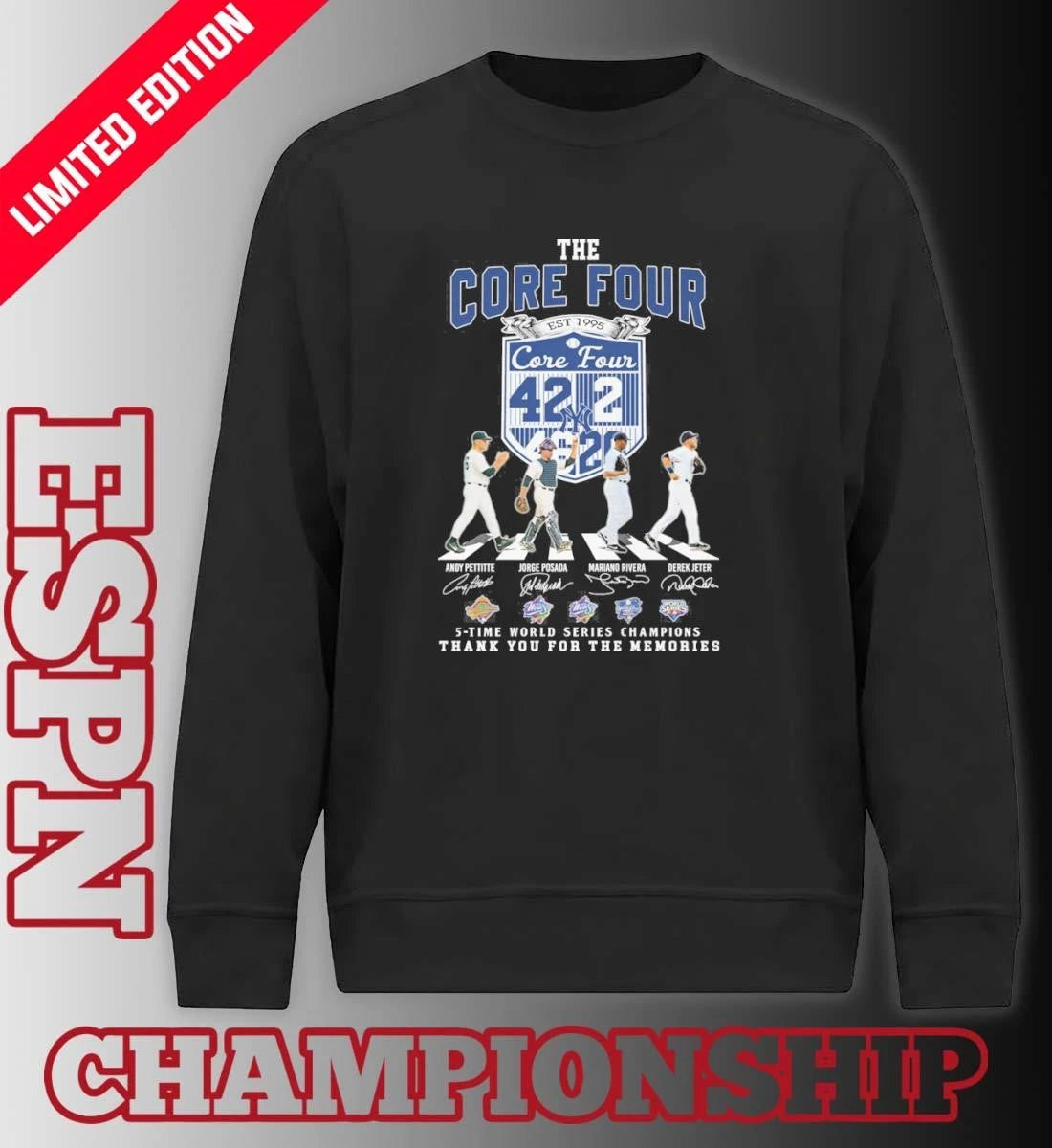 Official The Core Four Yankees Abbey Road 2026 Shirt