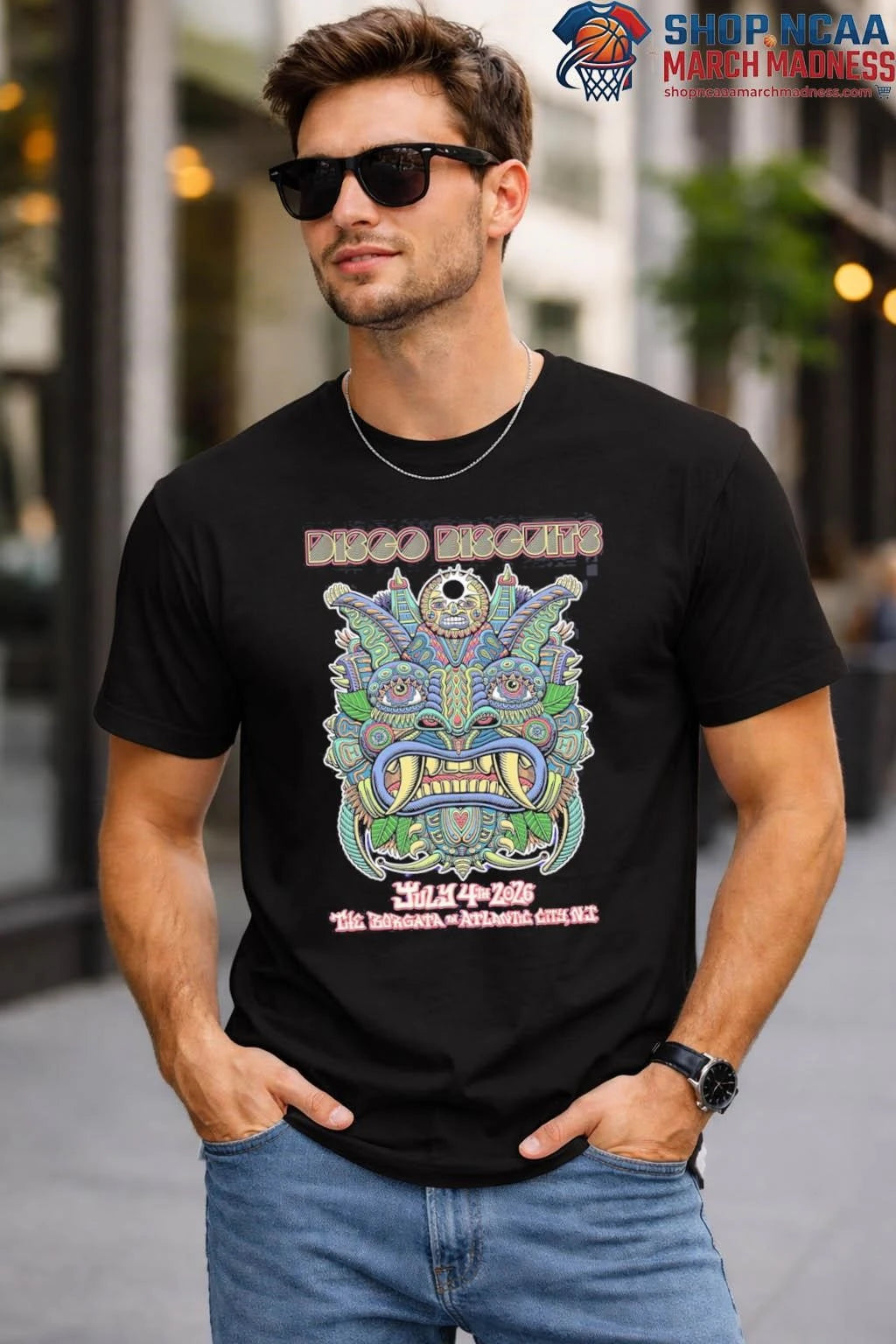 Official The Disco Biscuits Atlantic City New Jersey 2026 Venue At The Borgata On July 4 2026 T-Shirt
