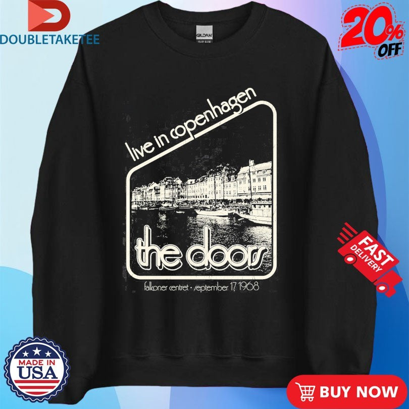Official The Doors Live In Copenhagen Falkoner Centret 1968 Shirts