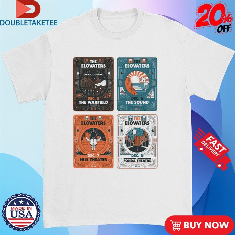 Official The Elovaters The Warfield The Sound Nile Theater Fonda 2024 Tour Shirts