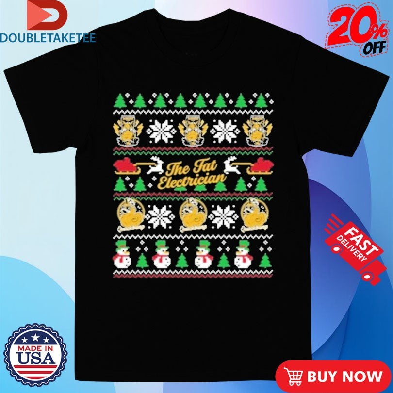 Official The Fat Electrician Bomb Snowman Ducks Ugly Christmas Shirts