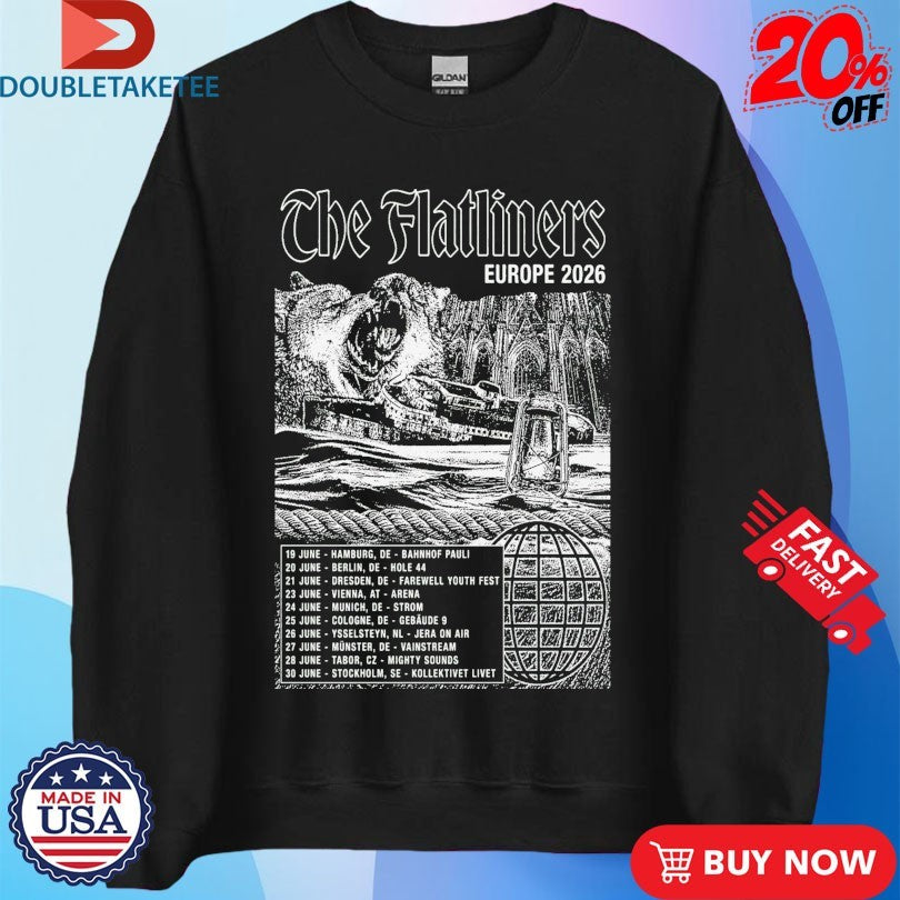 Official The Flatliners Europe 2026 Tour Dates Shirts