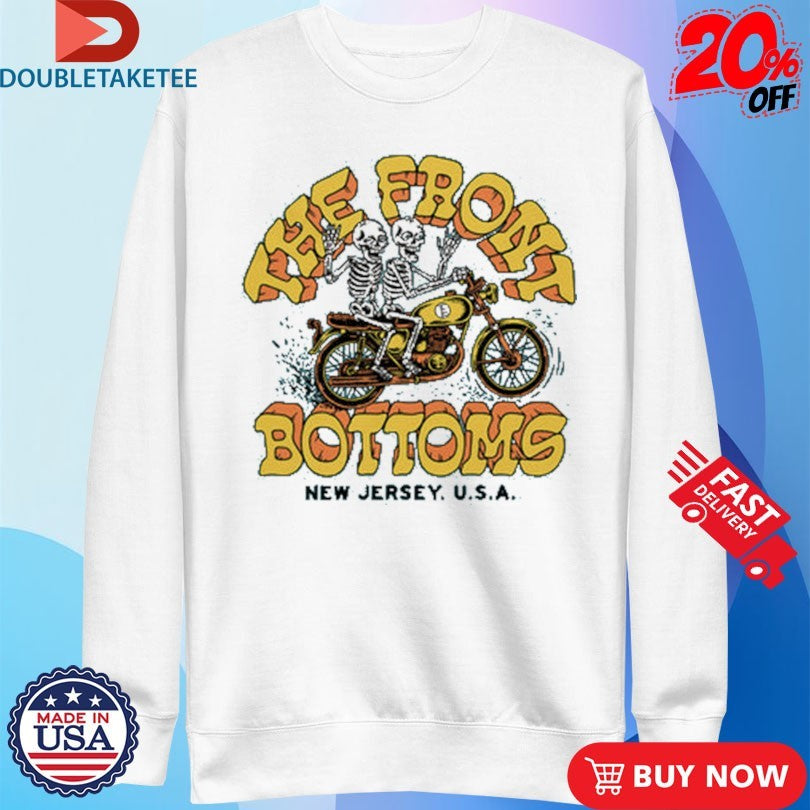 Official The Front Bottoms New Jersey USA Motorcycle Skeletons Shirts