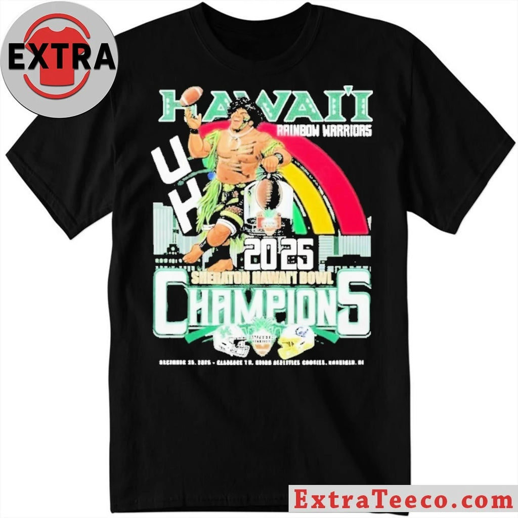 Official The Hawaii Rainbow Warriors 2025 Sheraton Hawaii Bowl Champions will take place on December 24, 2025 Mascot Shirt