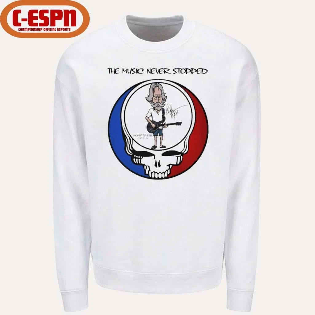 Official The Music Never Stopped Bobby Weir Grateful Dead Shirt