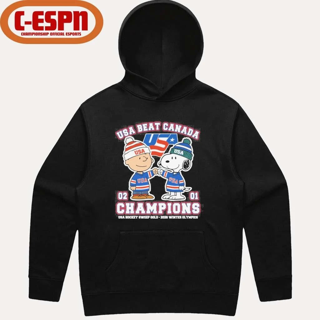 Official The Peanuts Fisbump USA Beat Canada Hockey Champions Shirt