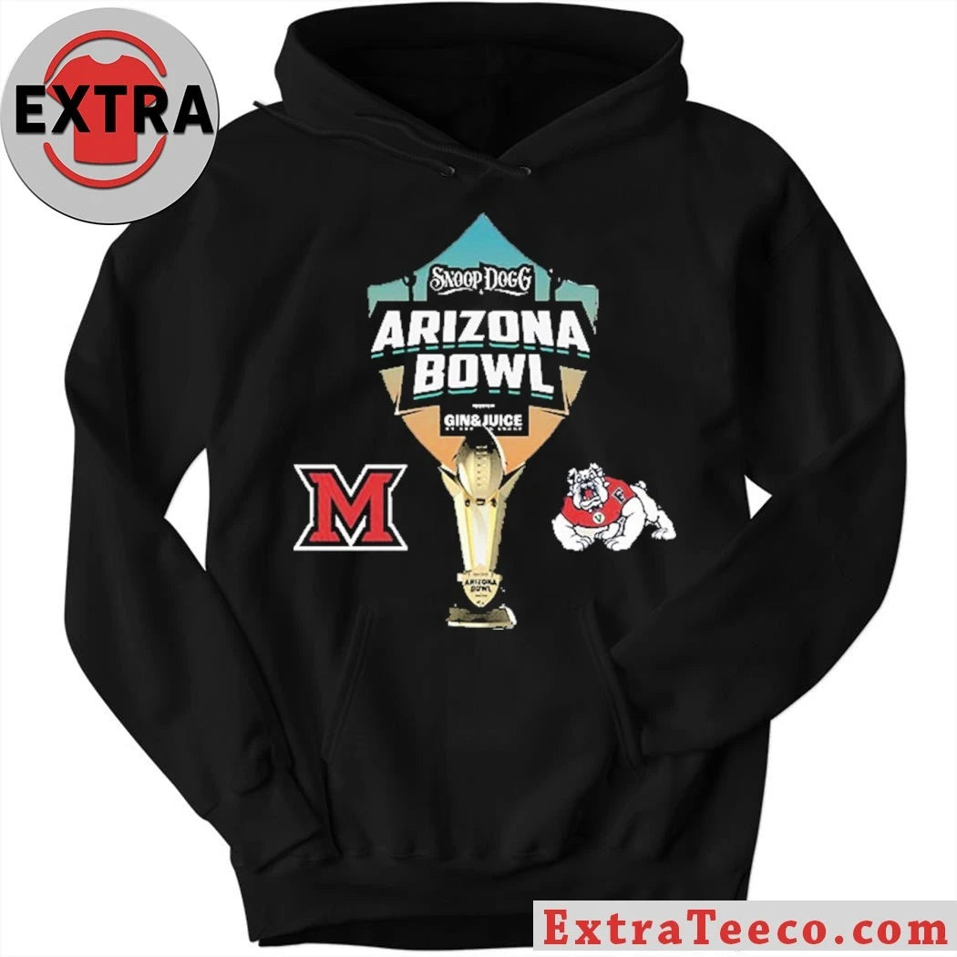 Official The Snoop Dogg Arizona Bowl By Gin &amp; Juice Miami RedHawks Versus Fresno State Bulldogs Bowl Season College Football 2025 2026 Logo Shirt