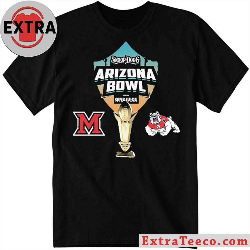 Official The Snoop Dogg Arizona Bowl By Gin &amp; Juice Miami RedHawks Versus Fresno State Bulldogs Bowl Season College Football 2025 2026 Logo Shirt
