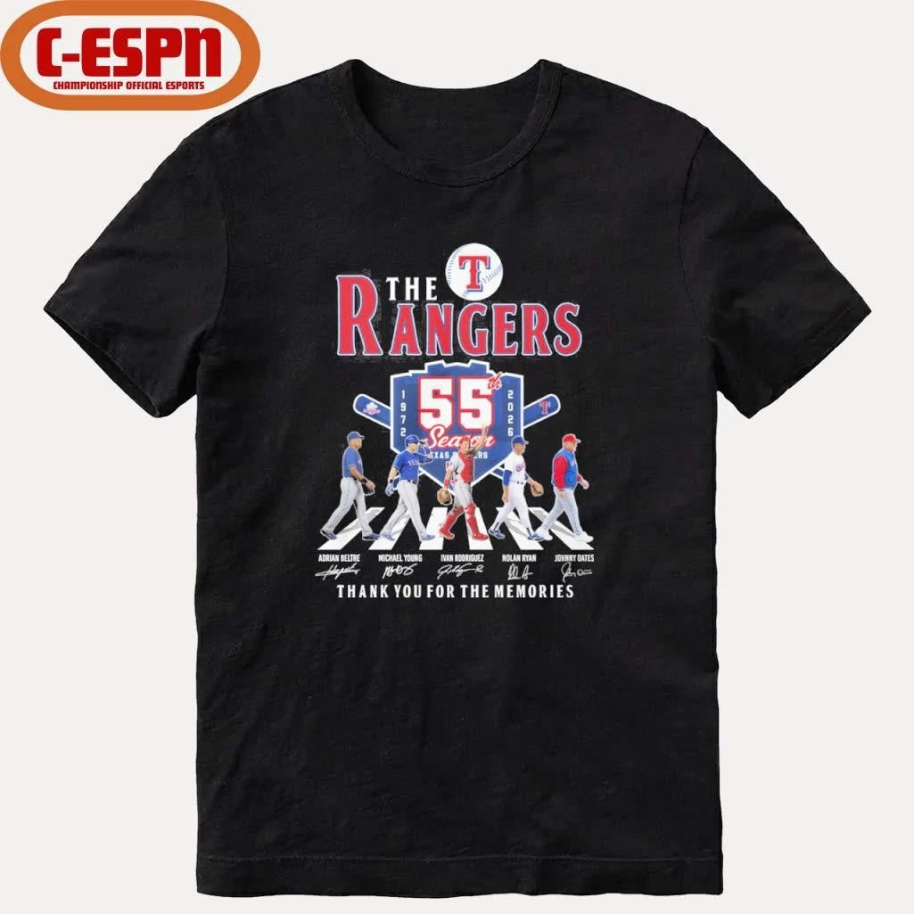 Official The Texas Rangers Abbey Road 55th Season 1972-2026 Shirt
