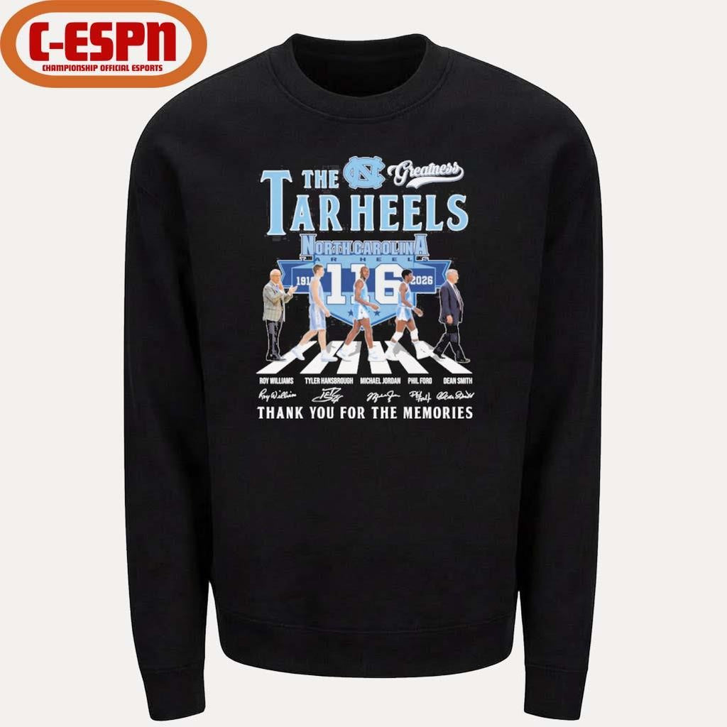 Official The Unc Tar Heels Basketball Abbey Road 116th Anniversary 1910-2026 Shirt