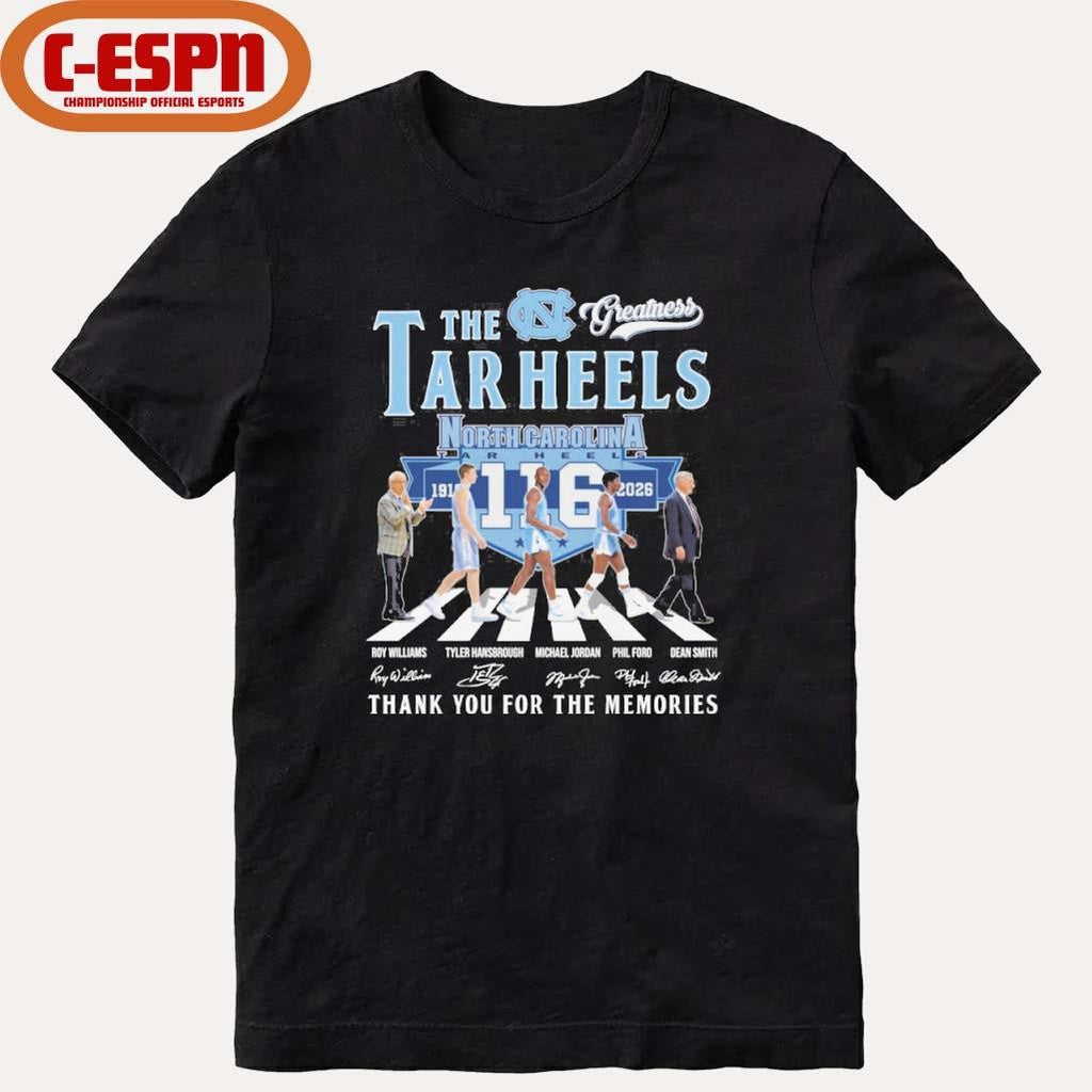 Official The Unc Tar Heels Basketball Abbey Road 116th Anniversary 1910-2026 Shirt