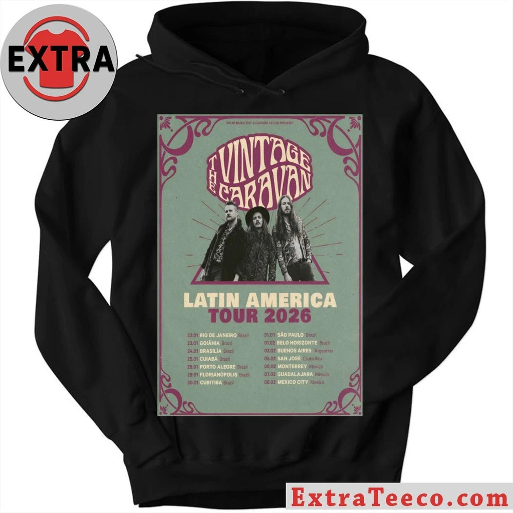Official The Vintage Caravan Tour Latin America 2026 Poster T-Shirt