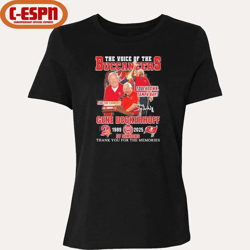 Official The Voice Of The Buccaneers Gene Deckerhoff 1989-2025 Shirt