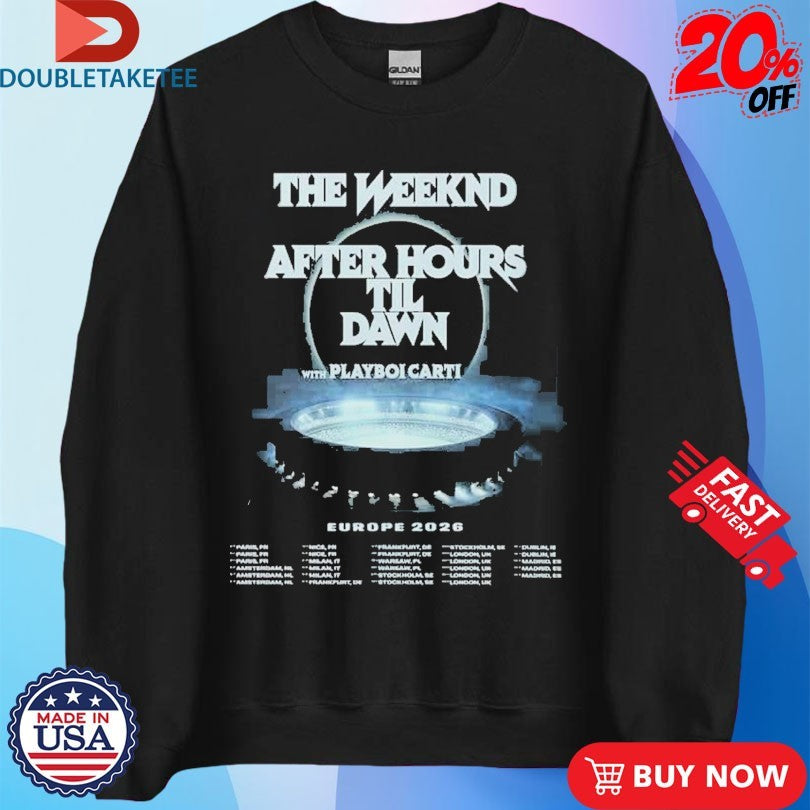 Official The Weeknd After Hours Til Dawn With Playboi Carti Europe 2026 Tour Dates Shirts