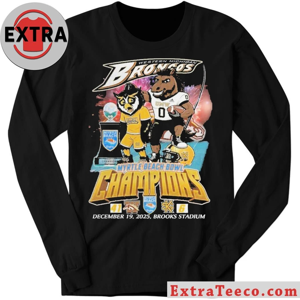 Official The Western Michigan Broncos’ victory at the Myrtle Beach Bowl on December 19, 2025, at Brooks Stadium in Conway, South Carolina T-Shirt