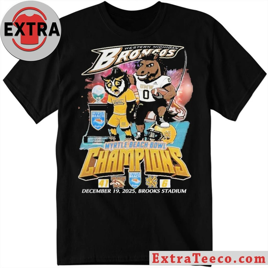 Official The Western Michigan Broncos’ victory at the Myrtle Beach Bowl on December 19, 2025, at Brooks Stadium in Conway, South Carolina T-Shirt