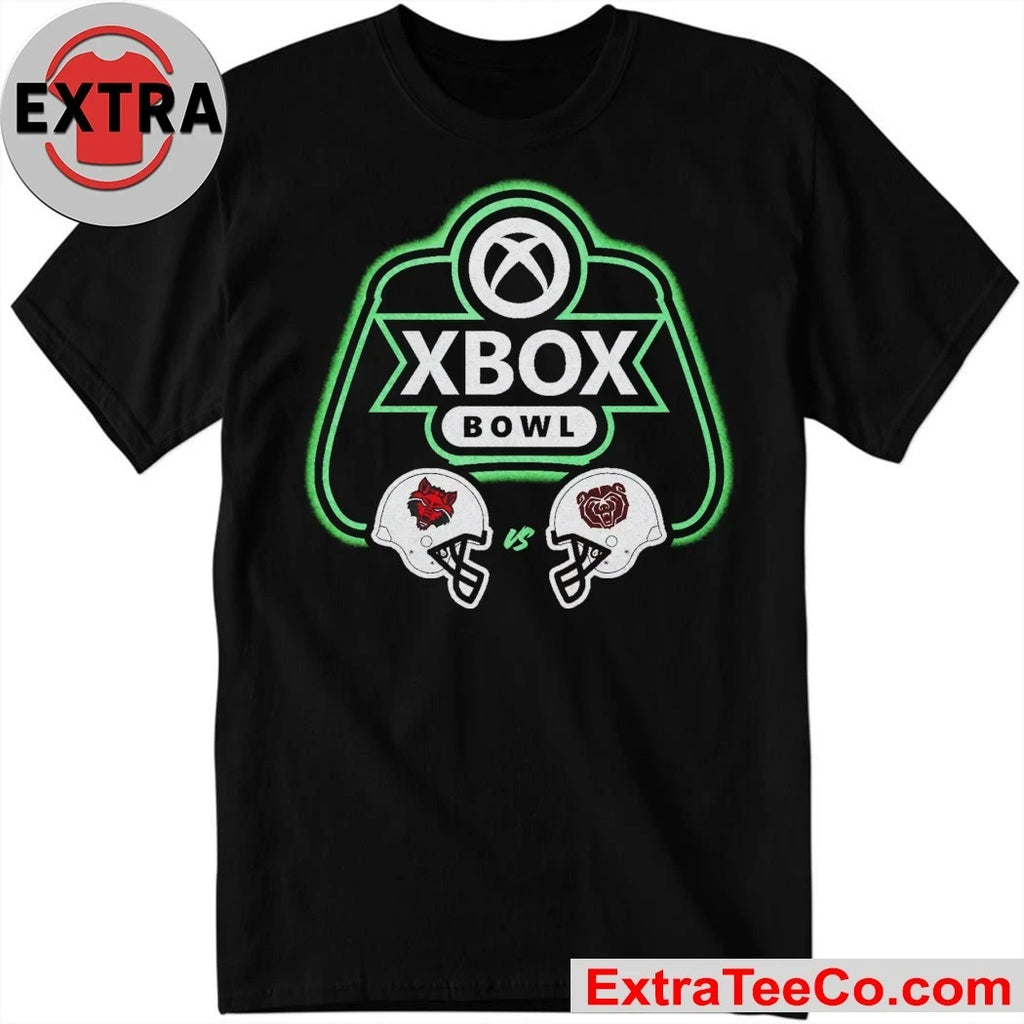 Official The Xbox Bowl 2025 features the Missouri State Bears and the Arkansas State Red Wolves Logo Shirt