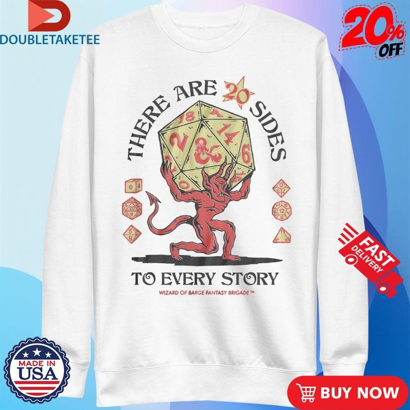 Official There Are 20 Sides To Every Story D20 Wizard Of Barge Shirts