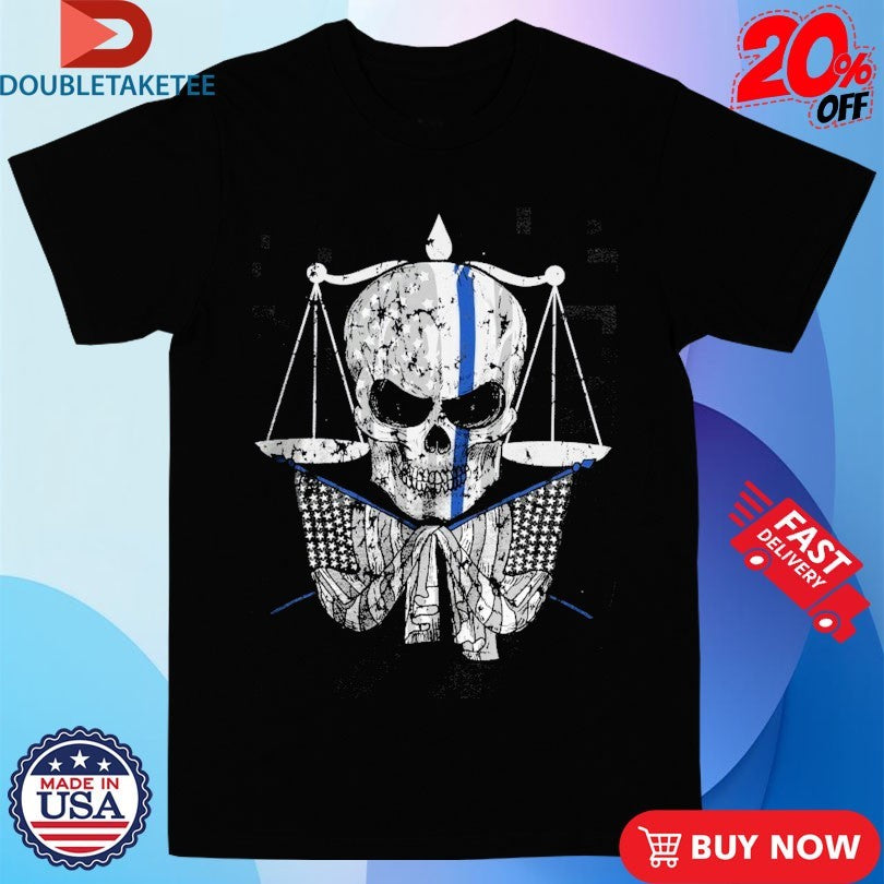 Official Thin Blue Line Skull American Made Shirts