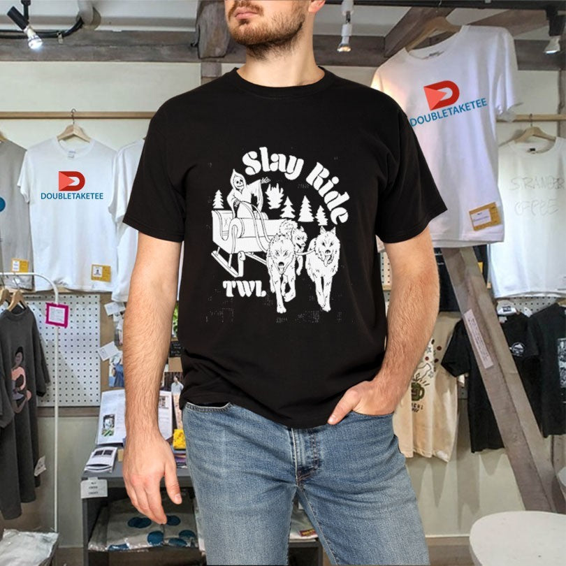 Official This Wild Life Slay Ride Holiday Christmas Grim Reaper Wolves Shirts