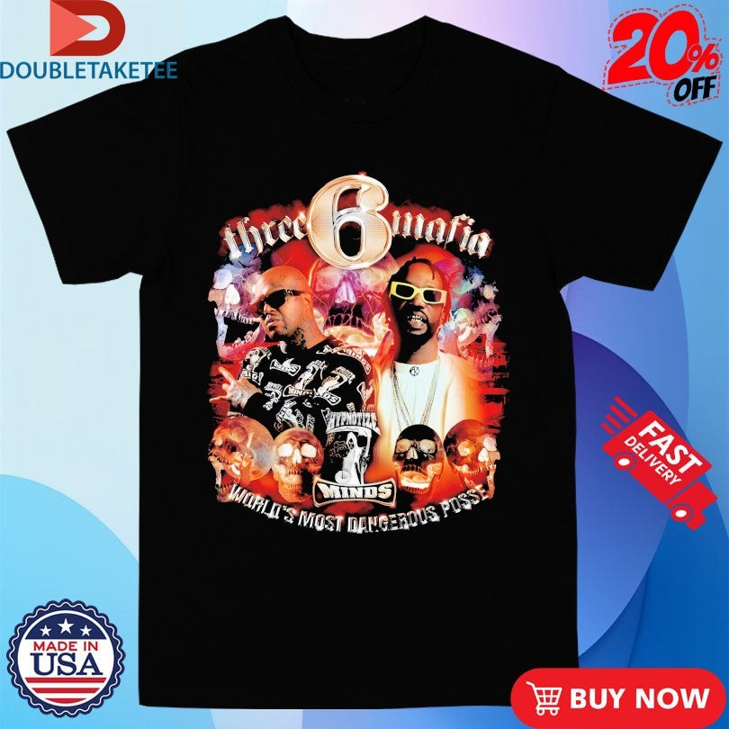 Official Three 6 Mafia Hypnotize Minds World’s Most Dangerous Posse Side 2 Side Shirts