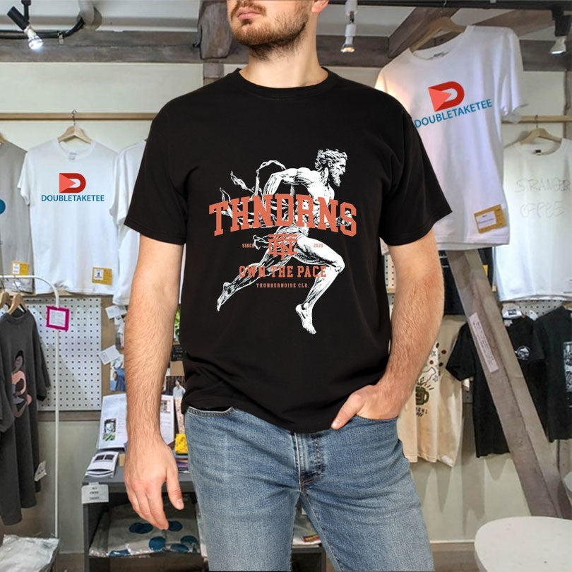 Official Thundernoise Own The Pace Legacy Runner Statue Shirts