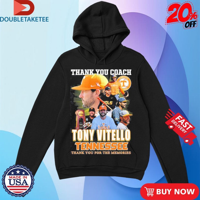 Official Tony Vitello Tennessee Vols 2025 Thank You Coach For The Memories Shirts