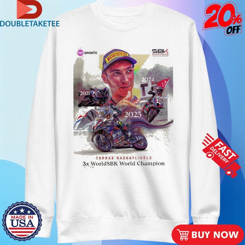Official Toprak Razgatlioglu 2025 World Superbike 3x Worldsbk Champion Shirts