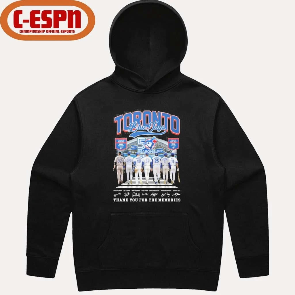 Official Toronto Blue Jays 50 Seasons 1977-2026 Thank You For The Memories Shirt