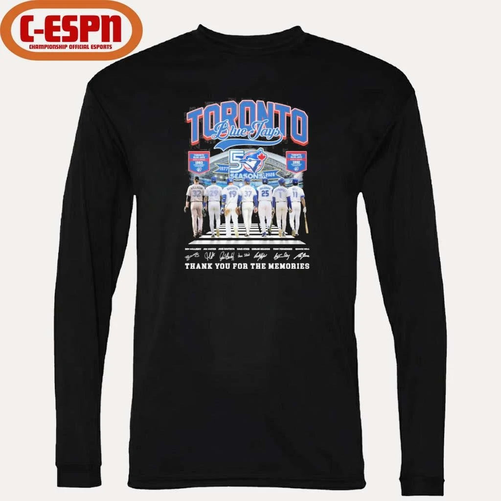 Official Toronto Blue Jays 50 Seasons 1977-2026 Thank You For The Memories Shirt