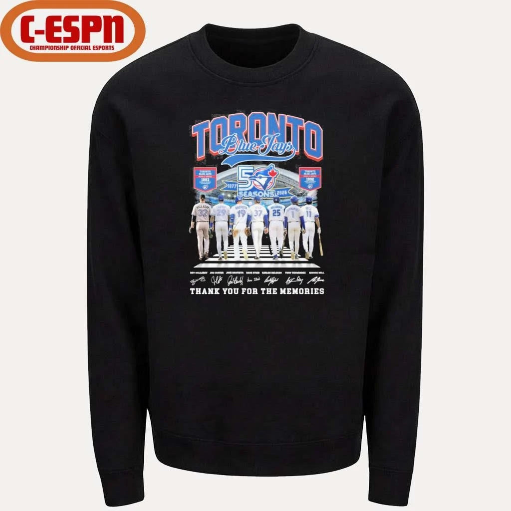 Official Toronto Blue Jays 50 Seasons 1977-2026 Thank You For The Memories Shirt