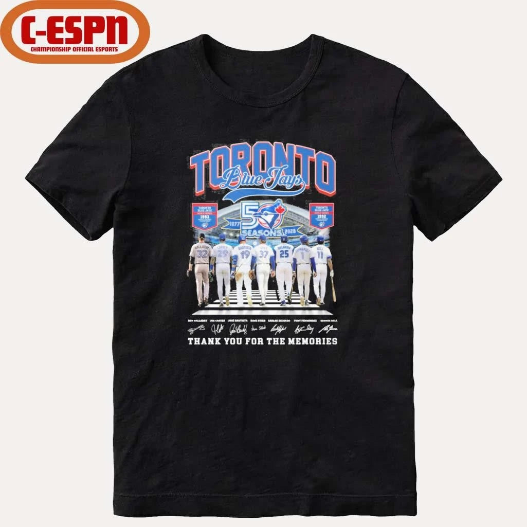 Official Toronto Blue Jays 50 Seasons 1977-2026 Thank You For The Memories Shirt